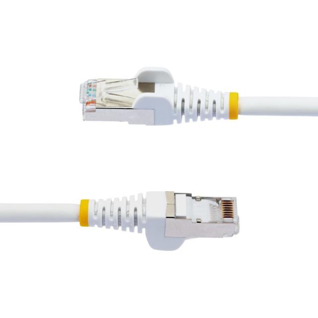 StarTech.com - Cable de 1m de Red Ethernet CAT6a - Blanco - Low Smoke Zero Halogen (LSZH) - 10GbE - 500MHz - PoE++ de 100W - Sna