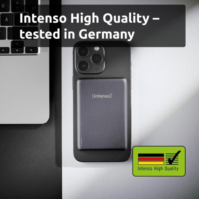Intenso - Batería Externa Magnética MW10000 10000 mAh – Compatible con MagSafe, Carga Inalámbrica 15W, USB-C PD 20W, P - 7344034