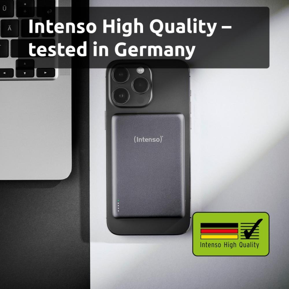 Intenso - Batería Externa Magnética MW10000 10000 mAh – Compatible con MagSafe, Carga Inalámbrica 15W, USB-C PD 20W, P - 7344034