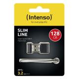 Intenso - Slim Line unidad flash USB 128 GB USB tipo A 3.2 Gen 1 (3.1 Gen 1) Negro