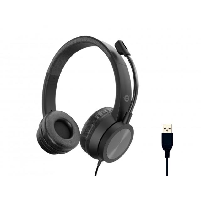 Conceptronic - POLONA05B auricular y casco Auriculares Alámbrico Diadema Llamadas/Música USB tipo A Negro