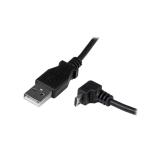 StarTech.com - Cable Adaptador 2m USB A Macho a Micro USB B Macho Acodado en Ángulo hacia Abajo para Teléfono Móvil