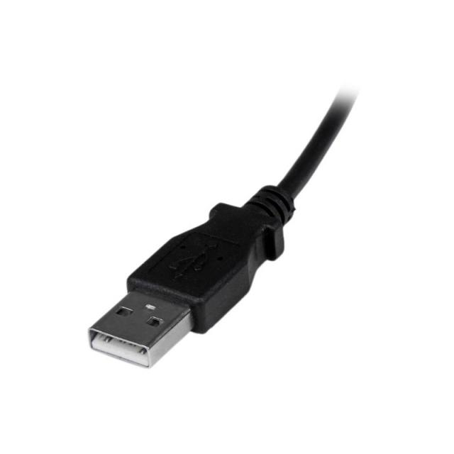 StarTech.com - Cable Adaptador 2m USB A Macho a Micro USB B Macho Acodado en Ángulo hacia Abajo para Teléfono Móvil