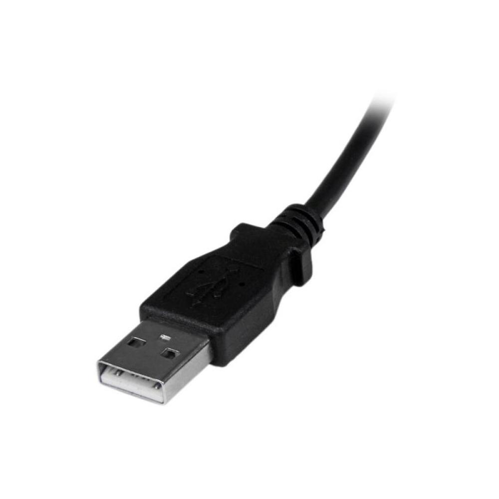 StarTech.com - Cable Adaptador 2m USB A Macho a Micro USB B Macho Acodado en Ángulo hacia Abajo para Teléfono Móvil