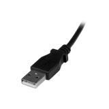 StarTech.com - Cable Adaptador 2m USB A Macho a Micro USB B Macho Acodado en Ángulo hacia Abajo para Teléfono Móvil