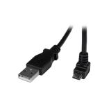StarTech.com - Cable Adaptador 2m USB A Macho a Micro USB B Macho Acodado en Ángulo hacia Abajo para Teléfono Móvil