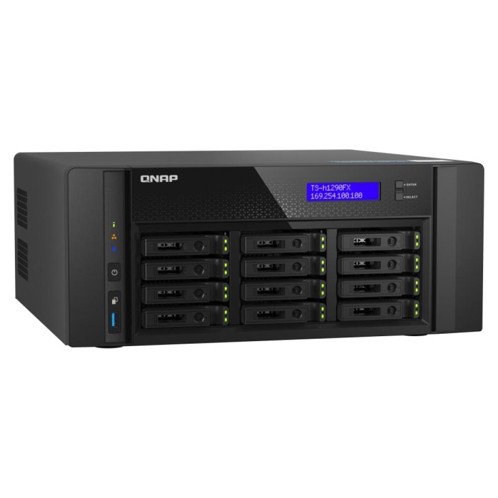 QNAP - TS-h1290FX NAS Torre EPYC 7302P 128 GB DDR4 0 TB QuTS hero Negro