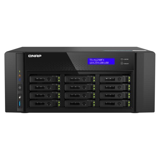 QNAP - TS-h1290FX NAS Torre EPYC 7302P 128 GB DDR4 0 TB QuTS hero Negro