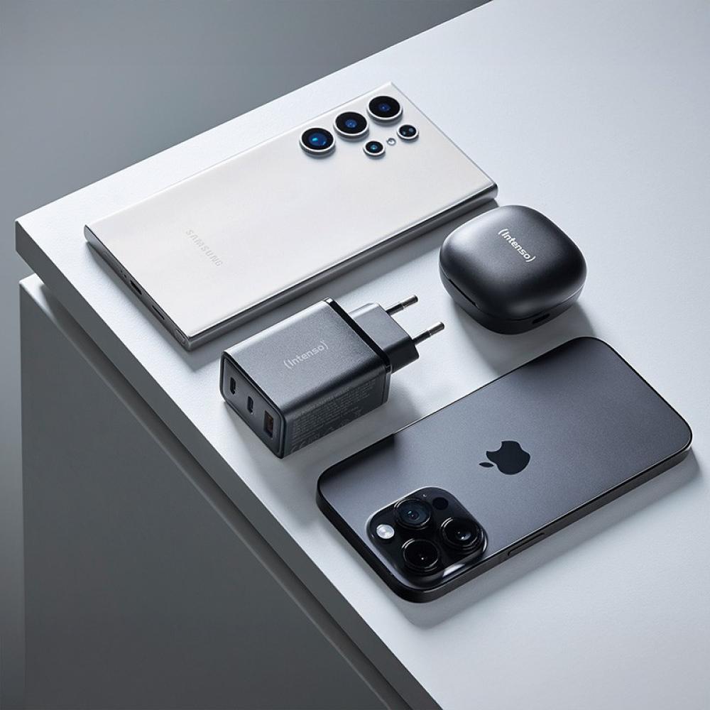 Intenso - 7806510 adaptador e inversor de corriente Interior 65 W Negro