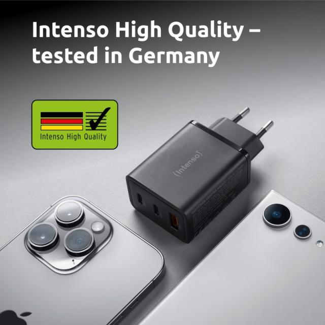 Intenso - 7806510 adaptador e inversor de corriente Interior 65 W Negro