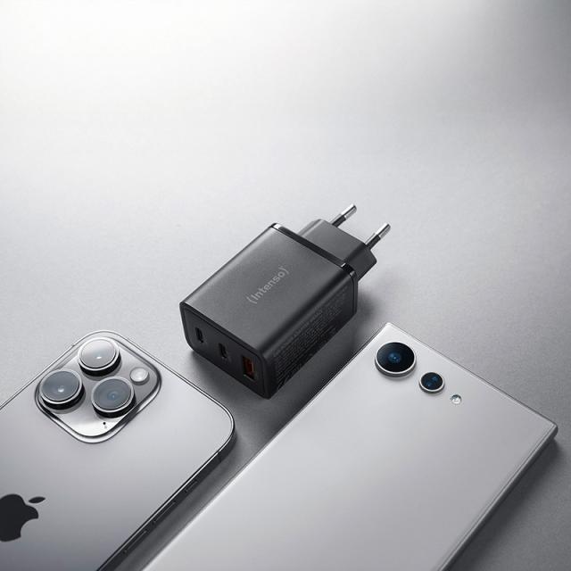 Intenso - 7806510 adaptador e inversor de corriente Interior 65 W Negro