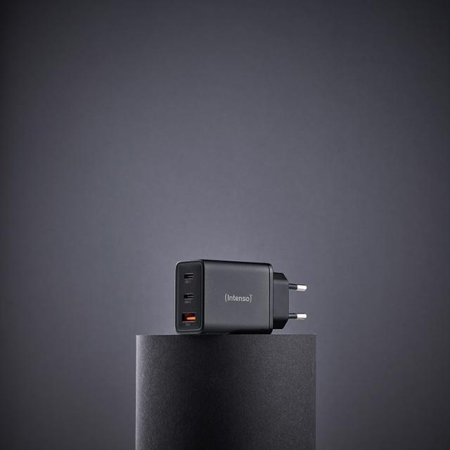 Intenso - 7806510 adaptador e inversor de corriente Interior 65 W Negro