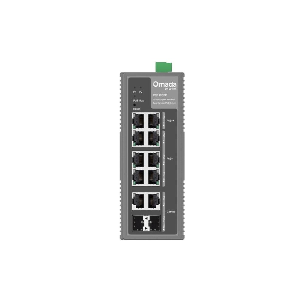 TP-Link - Omada IES210GPP switch Gestionado Gigabit Ethernet (10/100/1000) Energía sobre Ethernet (PoE) DIN rail Gris