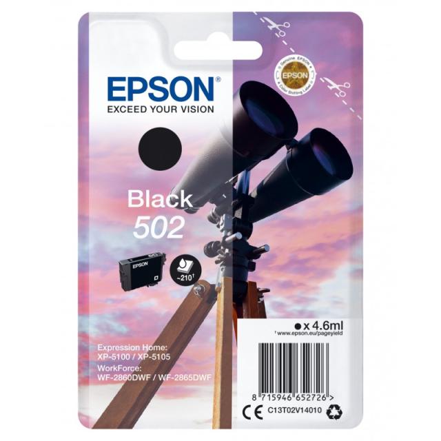 Epson - Singlepack Black 502 Ink - C13T02V14020