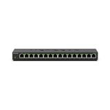NETGEAR - GS316 No administrado L2 Gigabit Ethernet (10/100/1000) Negro