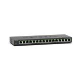 NETGEAR - GS316 No administrado L2 Gigabit Ethernet (10/100/1000) Negro