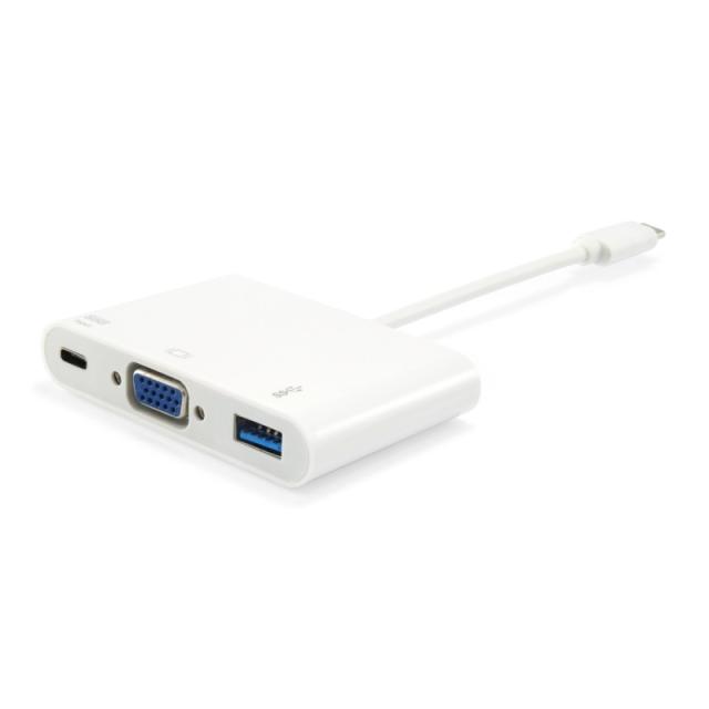 Equip - Adaptador USB-C a VGA (HD15), USB-A, 60W USB PD