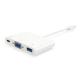 Equip - Adaptador USB-C a VGA (HD15), USB-A, 60W USB PD