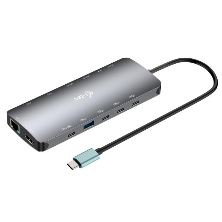 i-tec - Metal USB-C Nano 3x Display Dock, 2x HDMI 1x USB-C video + Power Delivery 140W