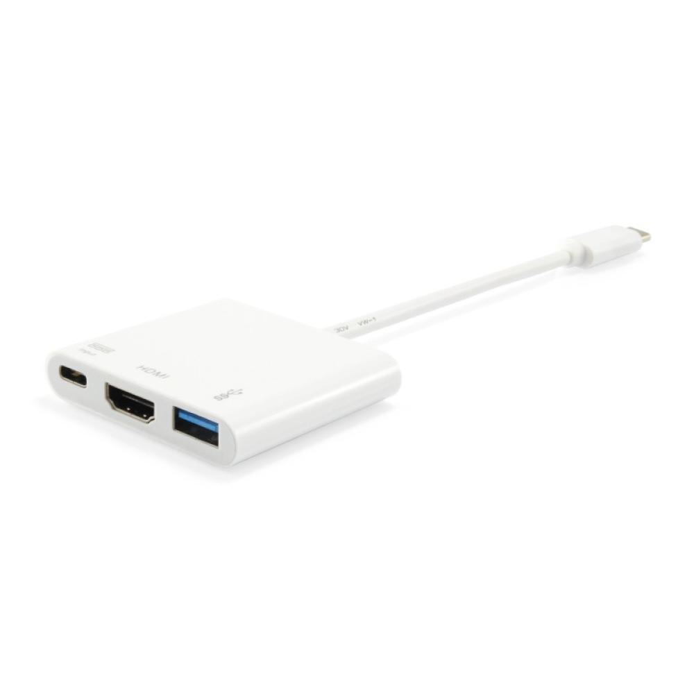 Equip - Adaptador USB-C a HDMI , USB-A, 60W USB PD