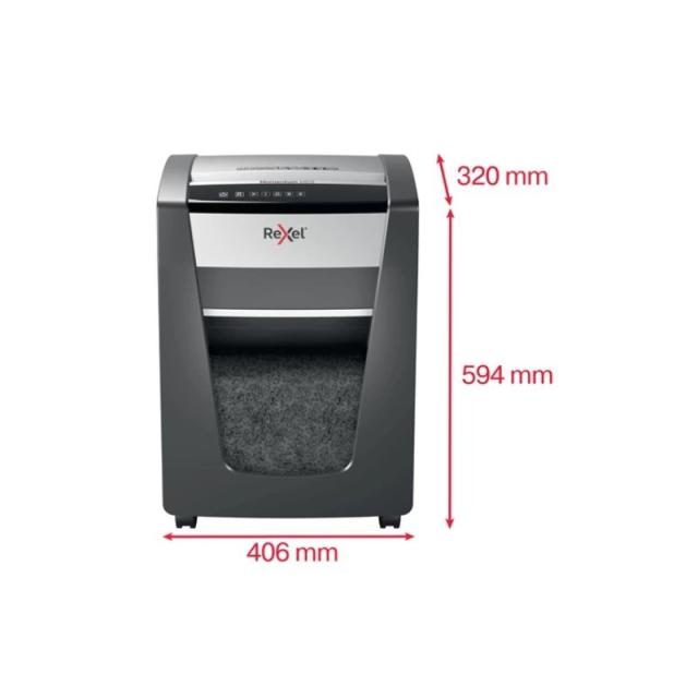 Rexel - Momentum X420 triturador de papel Corte cruzado 58 dB Negro, Plata