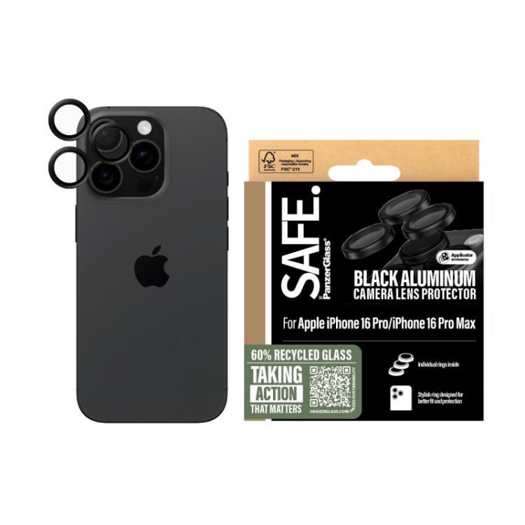 PanzerGlass - SAFE. by ® Camera Lens Protector Black iPhone iPhone 16 Pro / 16 Pro Max Protector de pantalla Apple 1 pieza(s)