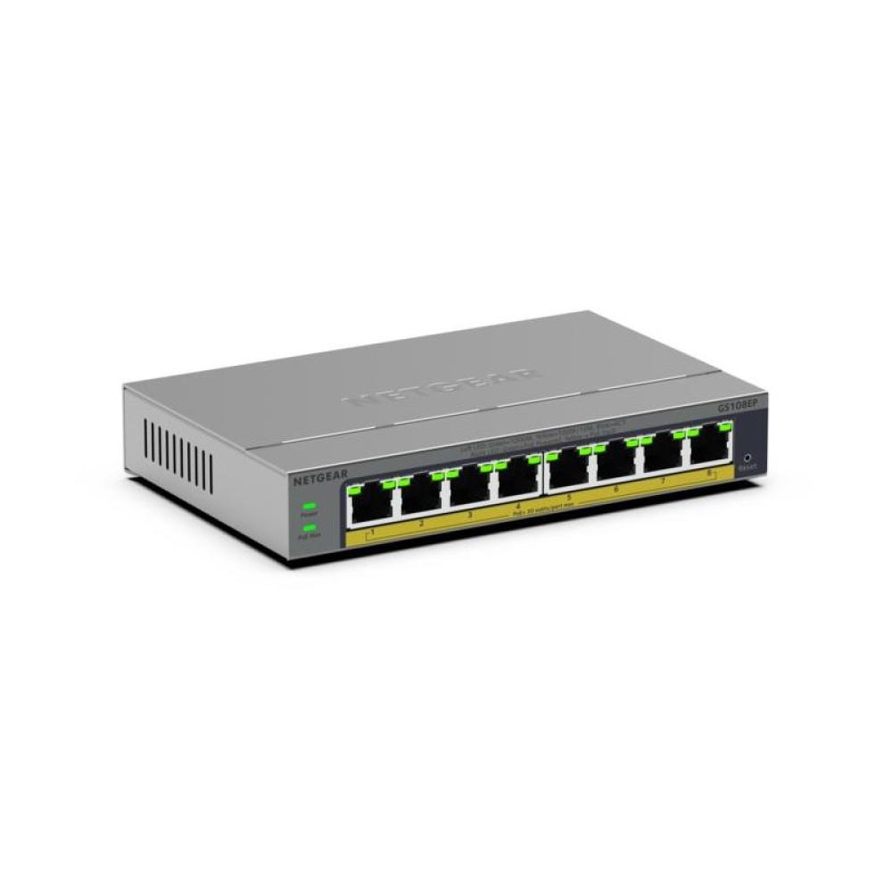 NETGEAR - GS108EP Gestionado L2/L3 Gigabit Ethernet (10/100/1000) Gris