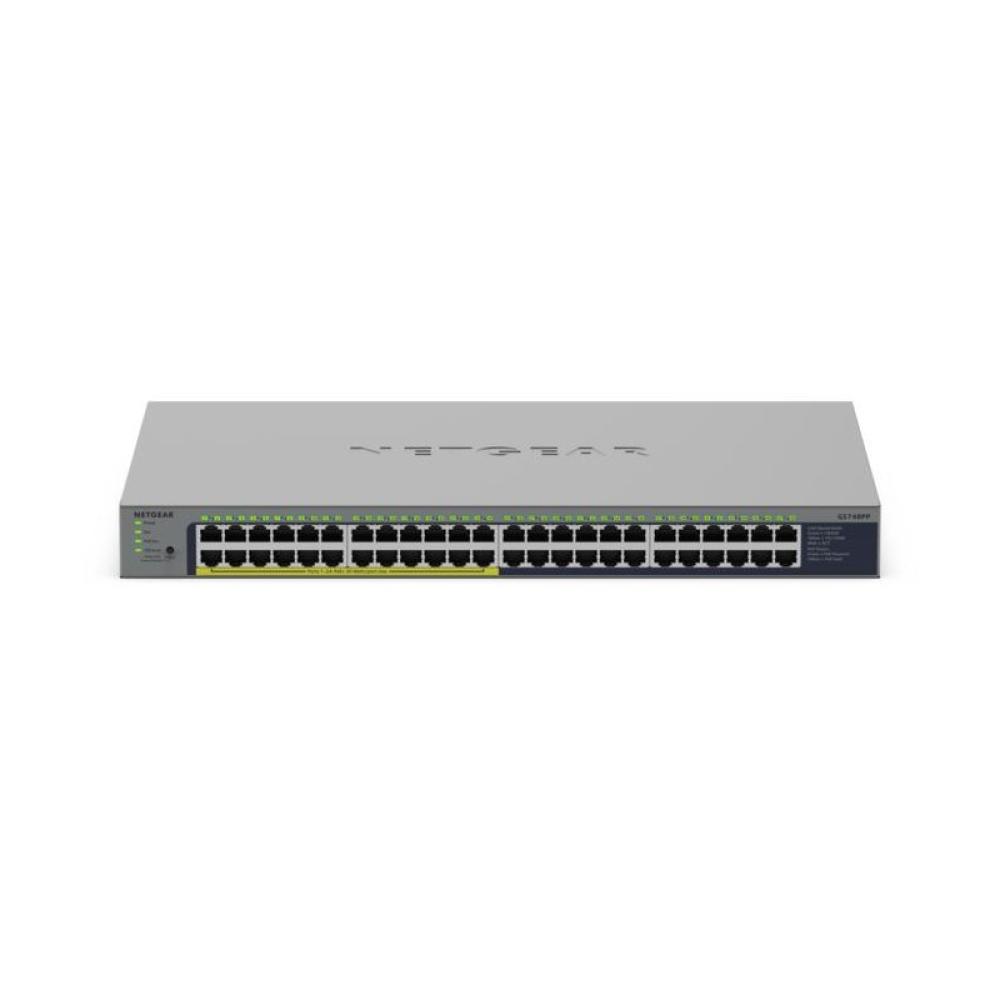 NETGEAR - GS748PP No administrado Gigabit Ethernet (10/100/1000) Energía sobre Ethernet (PoE) Gris