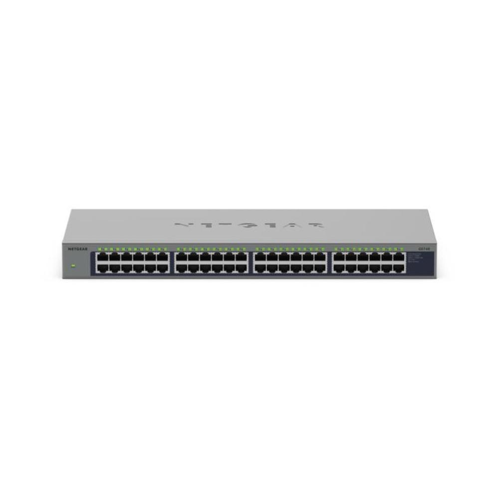 NETGEAR - GS748 No administrado Gigabit Ethernet (10/100/1000) Gris