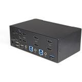 StarTech.com - Switch Conmutador KVM de 2 Puertos HDMI 2.0 4K para 2 Monitores - Vídeo de 4K y 60Hz Ultra HD - HDR - Hub Ladrón