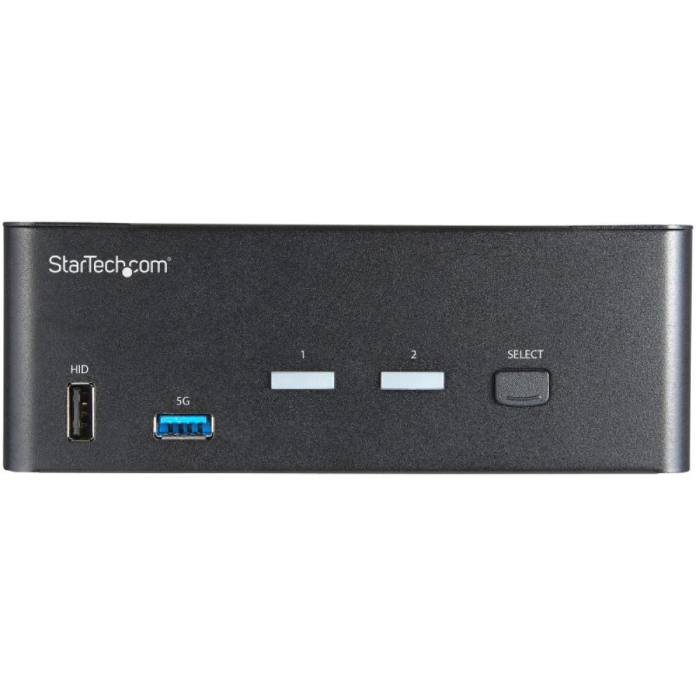 StarTech.com - Switch Conmutador KVM de 2 Puertos HDMI 2.0 4K para 2 Monitores - Vídeo de 4K y 60Hz Ultra HD - HDR - Hub Ladrón