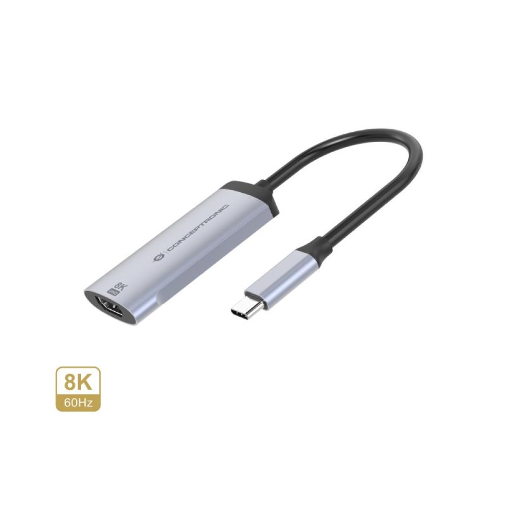 Conceptronic - ABBY23G Adaptador gráfico USB 7680 x 4320 Pixeles Plata