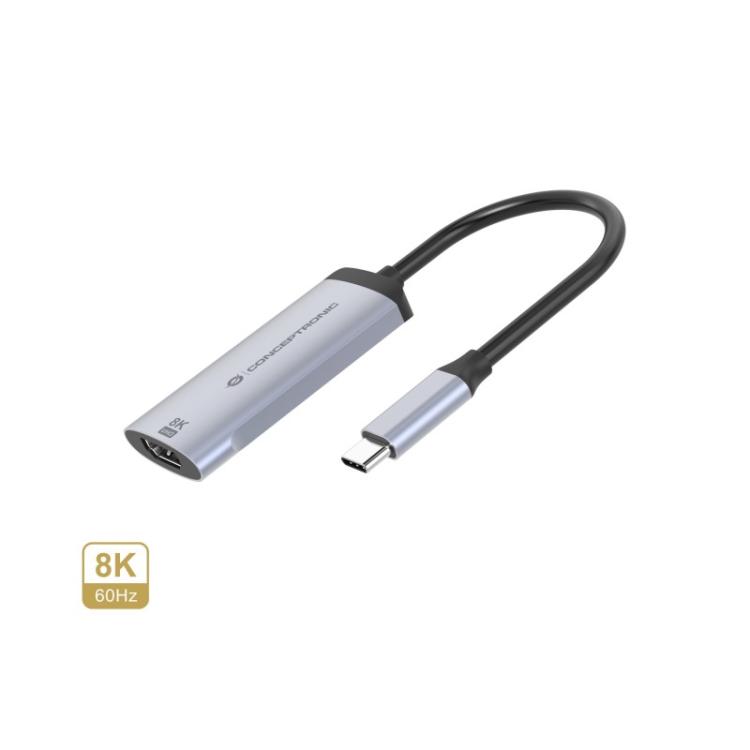Conceptronic - ABBY23G Adaptador gráfico USB 7680 x 4320 Pixeles Plata