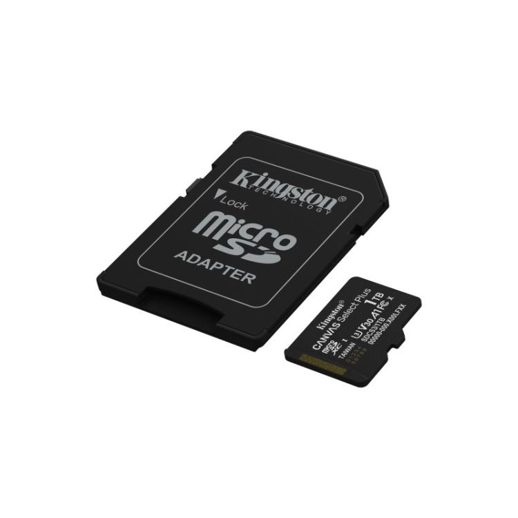 Kingston Technology - 1TB microSDXC Canvas Select Plus Gen3 150MB/s A1 (Incluye adaptador de SD)