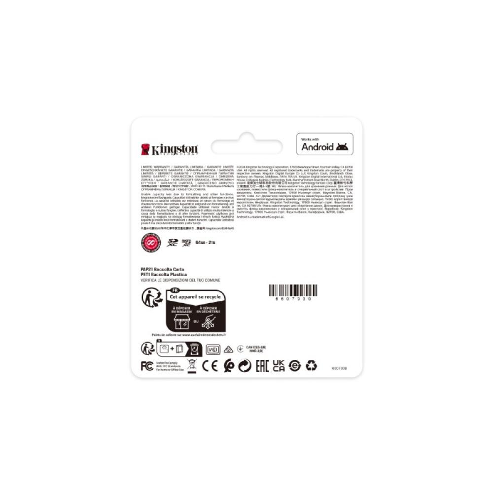 Kingston Technology - 1TB microSDXC Canvas Select Plus Gen3 150MB/s A1 (Incluye adaptador de SD)