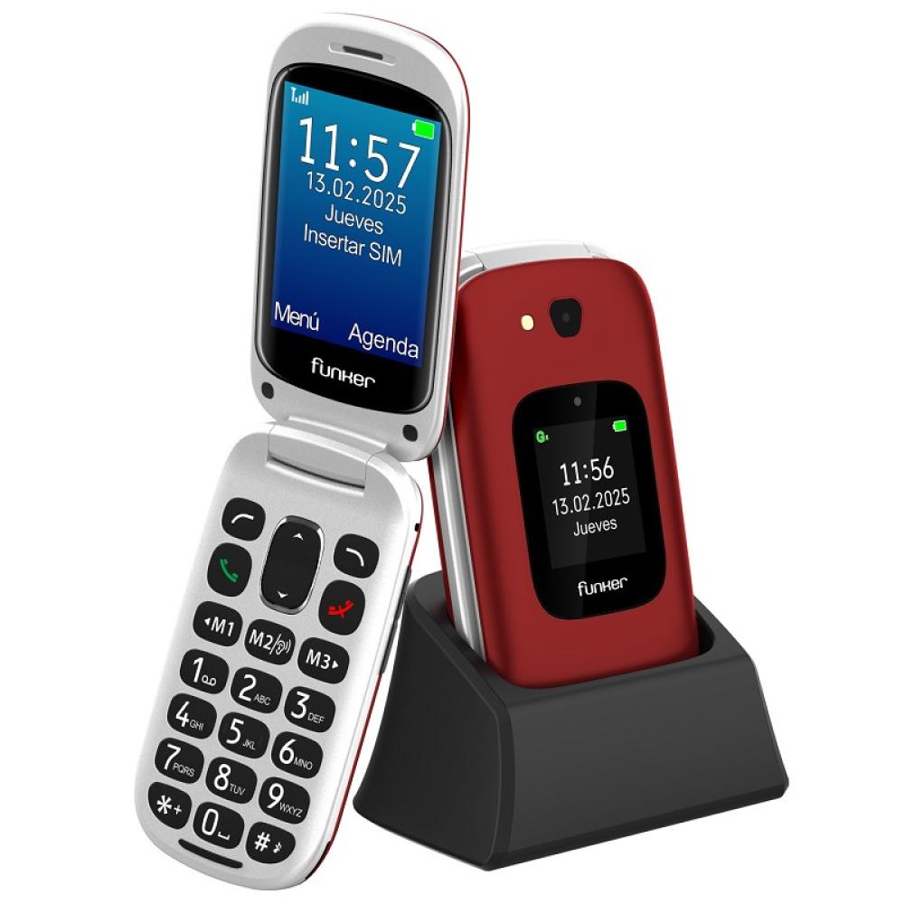 Funker - E350 Max Audio 3 Plus 4G – Teléfono con tapa – Rojo