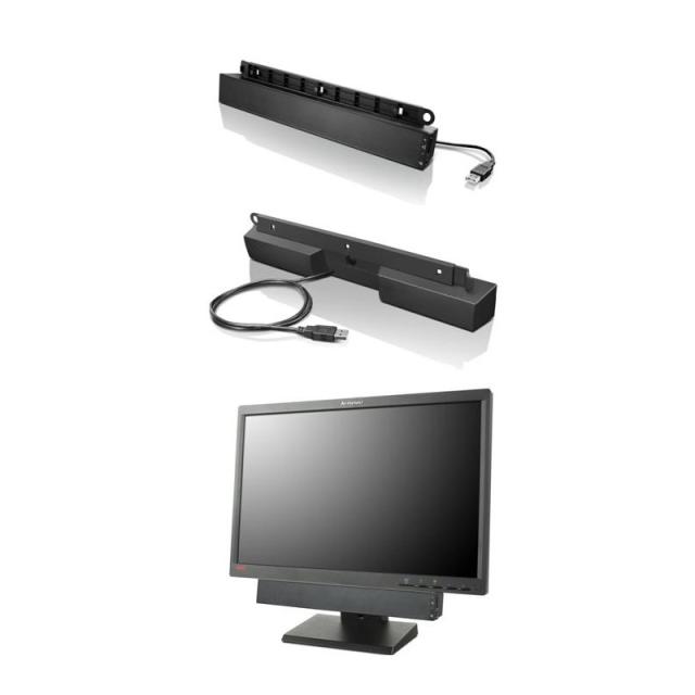 Lenovo - USB Soundbar Negro 2.0 canales 2,5 W