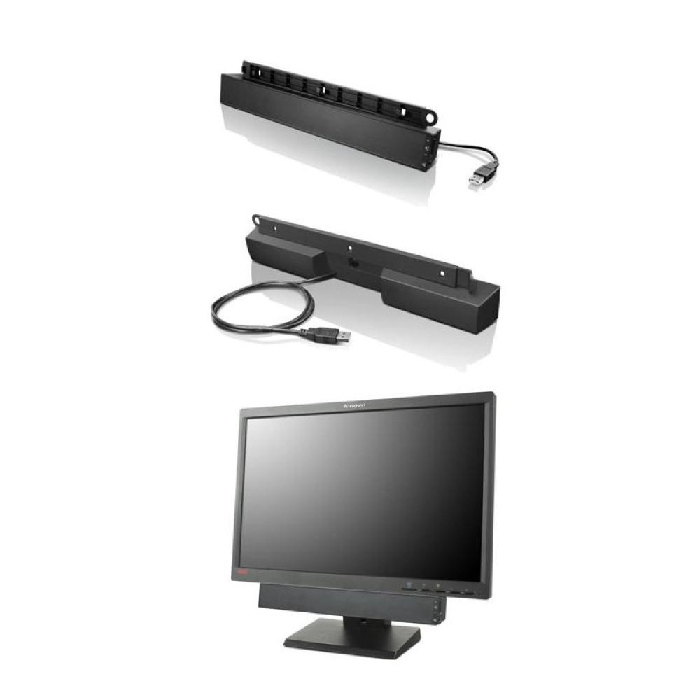 Lenovo - USB Soundbar Negro 2.0 canales 2,5 W