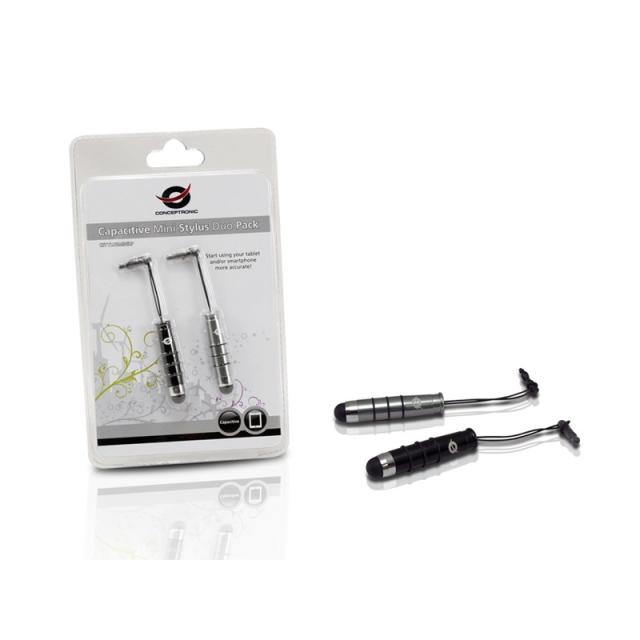 Conceptronic - CSTYLUSMINI2P lápiz digital 11 g Negro, Plata