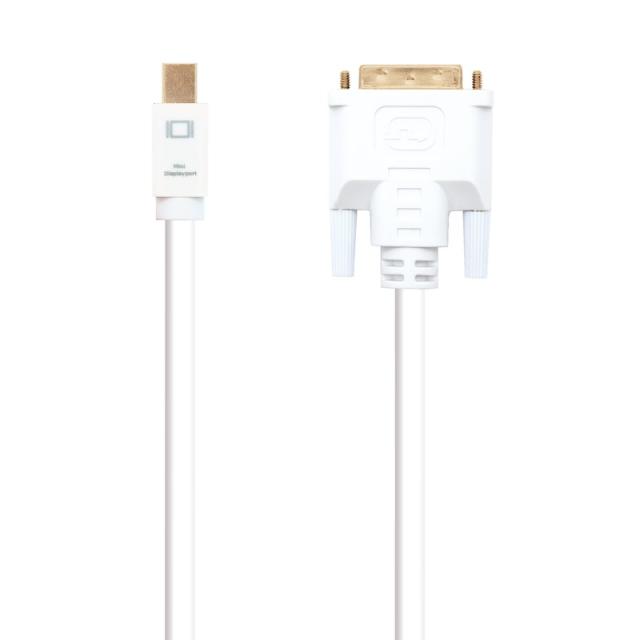 Nanocable - Cable conversor Mini DP a DVI, Mini DP/M - DVI/M, Blanco, 2.0 M