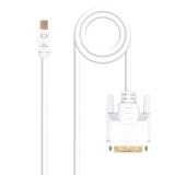 Nanocable - Cable conversor Mini DP a DVI, Mini DP/M - DVI/M, Blanco, 2.0 M