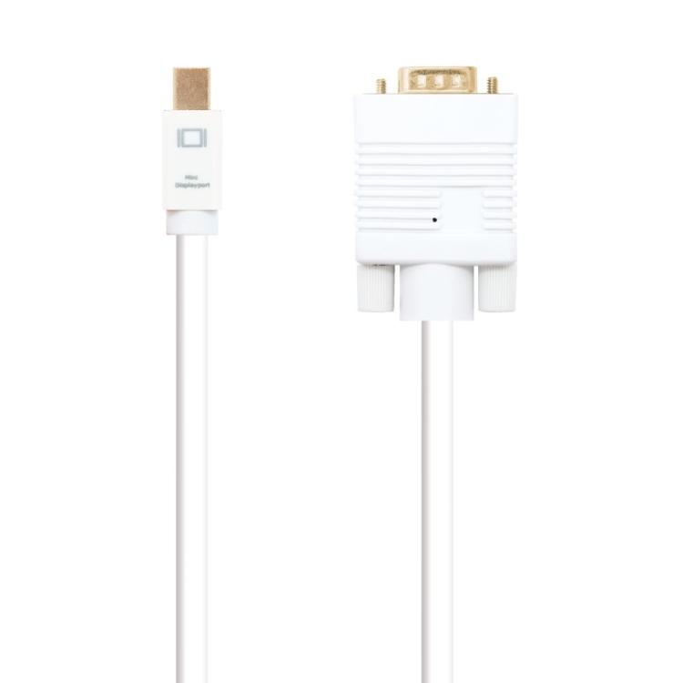 Nanocable - Cable conversor Mini DP a VGA, Mini DP/M - VGA/M, Blanco, 3.0 M