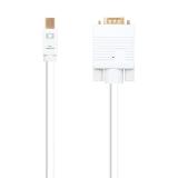 Nanocable - Cable conversor Mini DP a VGA, Mini DP/M - VGA/M, Blanco, 3.0 M