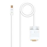 Nanocable - Cable conversor Mini DP a VGA, Mini DP/M - VGA/M, Blanco, 3.0 M