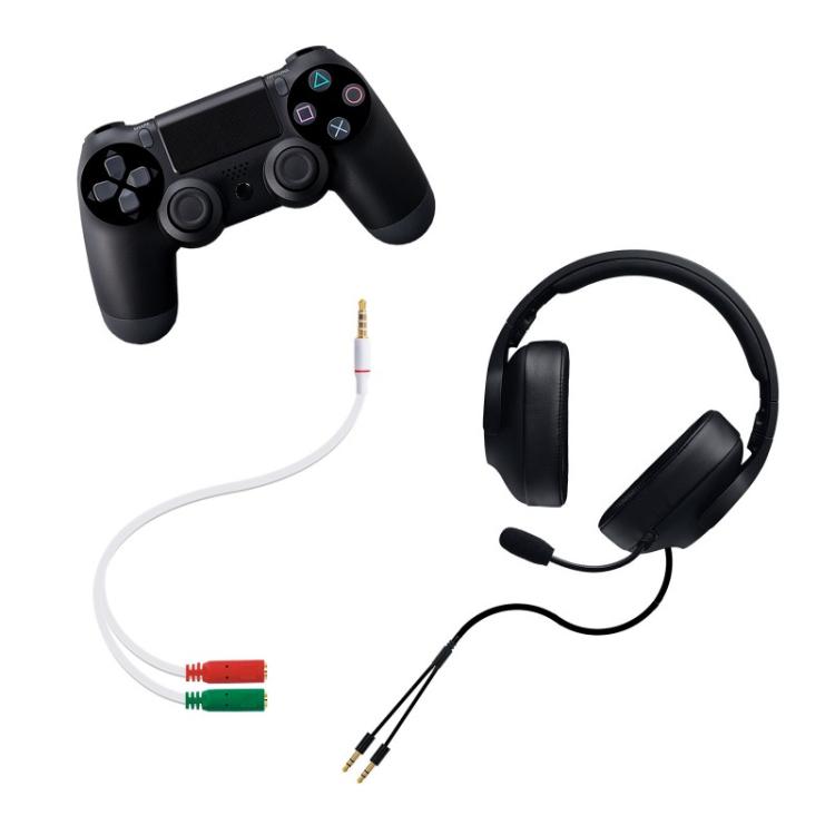 Nanocable - Cable adaptador Audio Jack 3.5/M 4pines - 2xJack 3.5/H 3pines, blanco, 20 cm