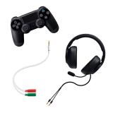 Nanocable - Cable adaptador Audio Jack 3.5/M 4pines - 2xJack 3.5/H 3pines, blanco, 20 cm