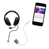 Nanocable - Cable adaptador Audio Jack 3.5/M 4pines - 2xJack 3.5/H 3pines, blanco, 20 cm