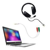 Nanocable - Cable adaptador Audio Jack 3.5/M 4pines - 2xJack 3.5/H 3pines, blanco, 20 cm