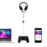 Nanocable - Cable adaptador Audio Jack 3.5/M 4pines - 2xJack 3.5/H 3pines, blanco, 20 cm