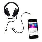 Nanocable - Cable adaptador Audio Jack 3.5/M 4pines - 2xJack 3.5/H 3pines, negro, 30 cm